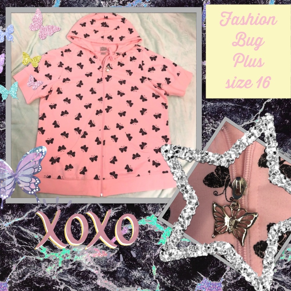 Fashion Bug short sleeve hoodie plus size 14/16
